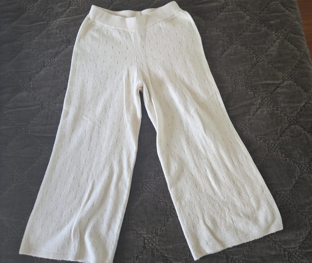 GAP Cream Wide-Leg Knit Pants for Kids